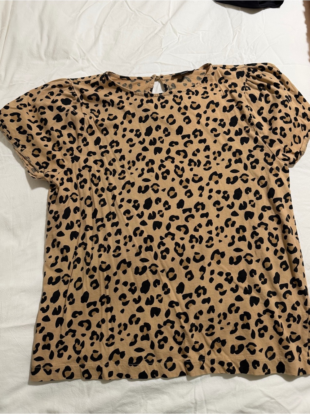 J. Crew Leopard Print Short Sleeve Top - Tan & Black